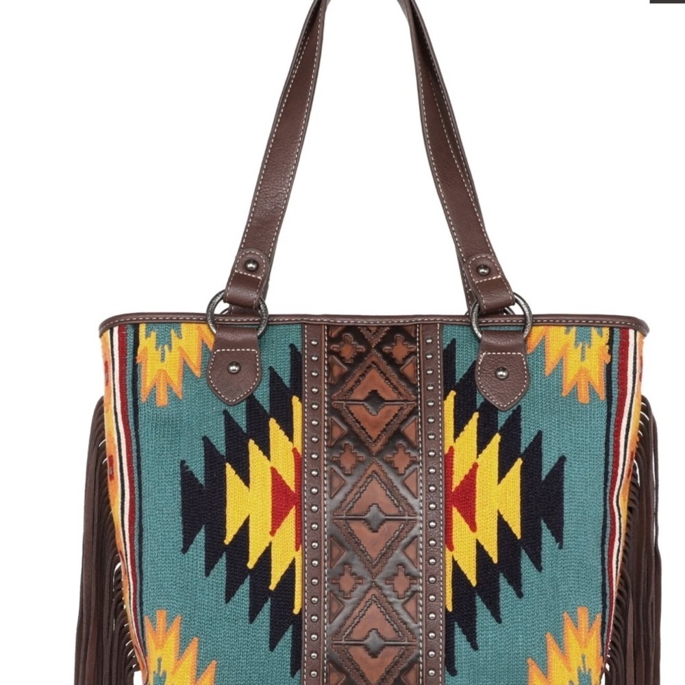 Brown and Multicolor Patterned Tote Bag
Montana West Aztec Tapestry Tote - Picture 9 of 9